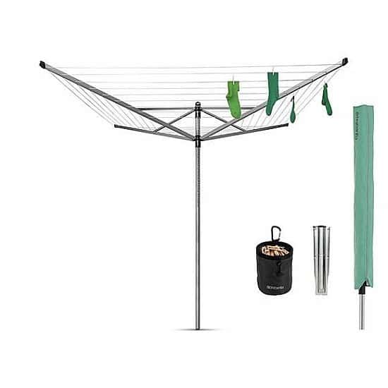 SAVE 20% OFF Brabantia 50 Metre 4 Arm Liftomatic Rotary Airer with Accessories!