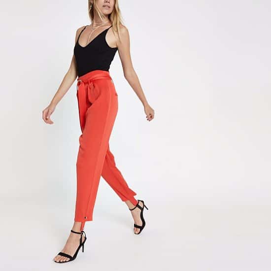 SAVE 50% OFF Red belted stirrup trousers!