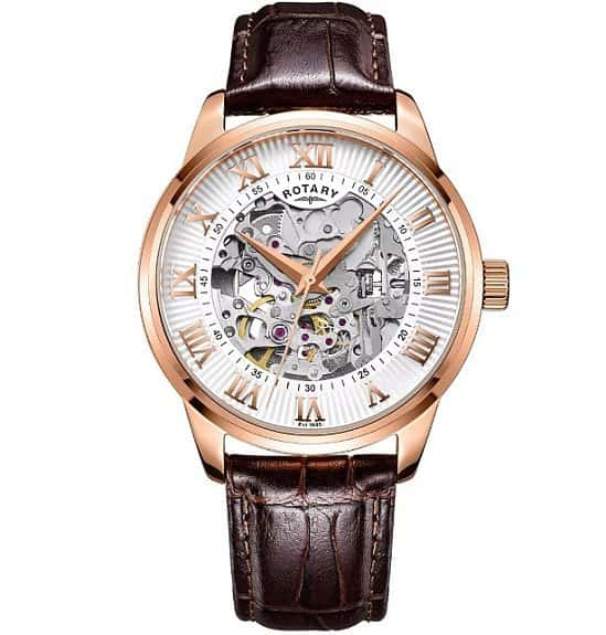 SAVE 50% OFF Rotary Men's Silver Dial Brown Leather Strap Watch!