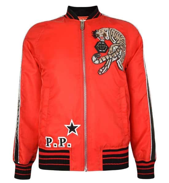 SAVE £995 on this PHILIPP PLEIN We Are One Bomber Jacket!