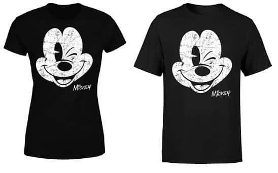 SAVE 40% OFF Disney Mickey Mouse Worn Face T-Shirt + FREE Delivery!
