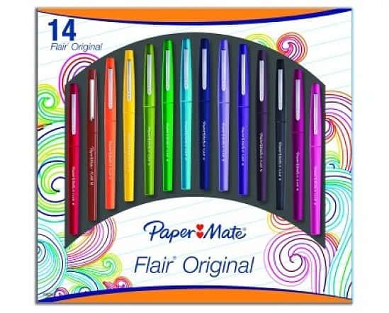 SAVE 59% OFF Papermate Flair Fibre Tip Pens, Medium Nib, Assorted Ink (Pack of 14)!