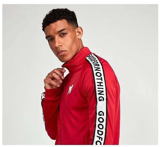 SAVE40% OFF Good For Nothing Tape Poly Track Top | Red!
