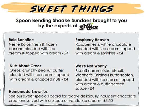 Fancy something sweet? Check out our 'Sweet Things' section on the menu!