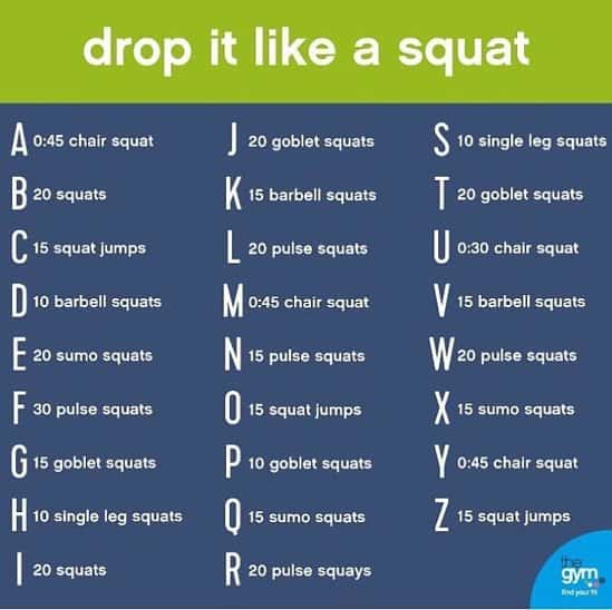 Spell out your name and complete the random workout, aim for 3 rounds to get a good burn!