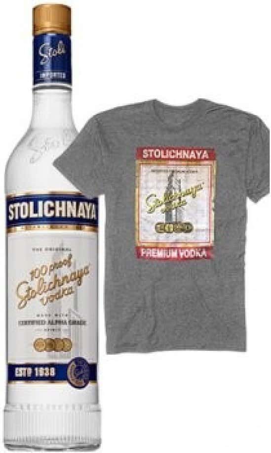 Stolichnaya - 100 Proof Premium vodka, Free T-Shirt With Every Bottle!