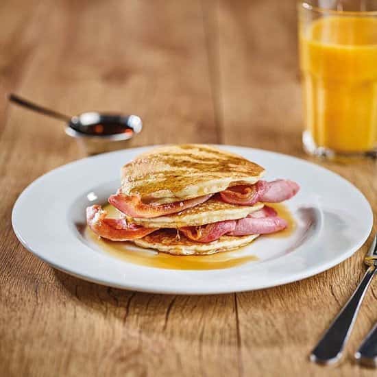 Pancakes for breakfast?! Hell yeah! Grab your FREE tea/americano with every breakfast purchased!
