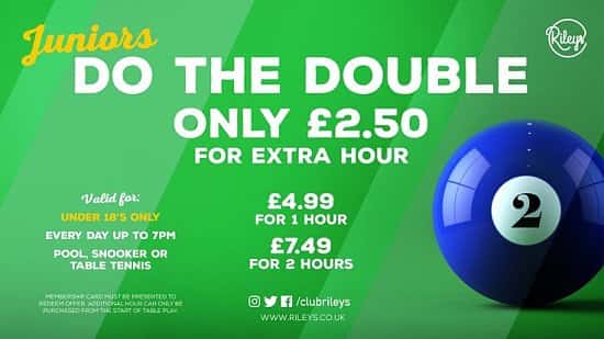 IN CLUB ONLY OFFER - 1 hour of pool for £4.99 before 7.00pm Monday to Sunday.