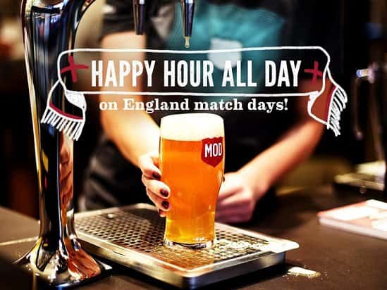 £2 Pints and Glasses of Wine ALL DAY on England Match Days
