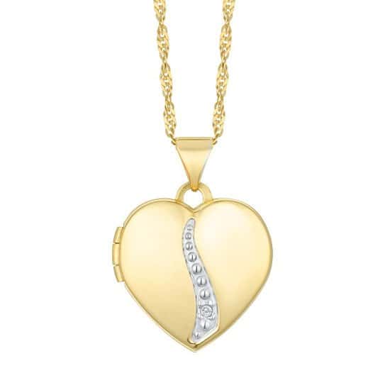 60% OFF - Together Silver & 9ct Bonded Gold Diamond Pendant!