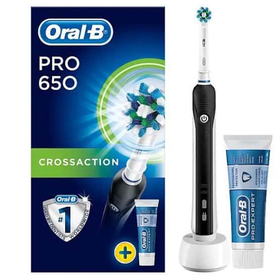 SAVE 60% on Oral B Pro 650 Electric Toothbrush + Pro-Ex Toothpaste!