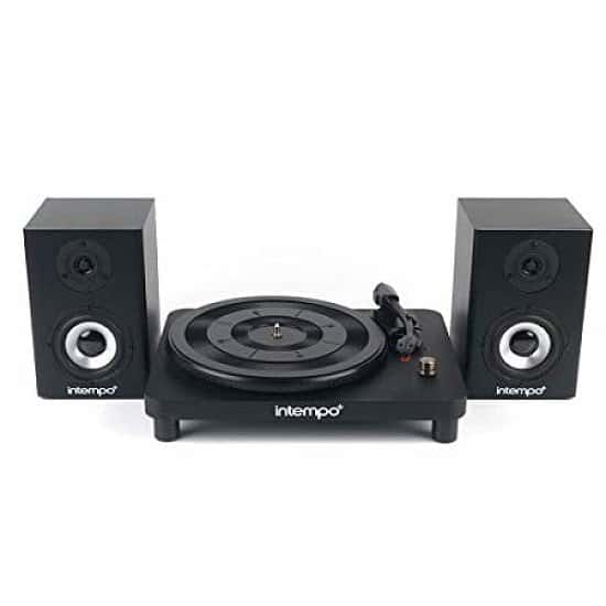 OVER 70% OFF - Intempo Vinyl Turntable With Stereo Speakers!