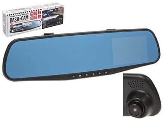 SAVE OVER 60% on this Rear-View Mirror Dash Camera!