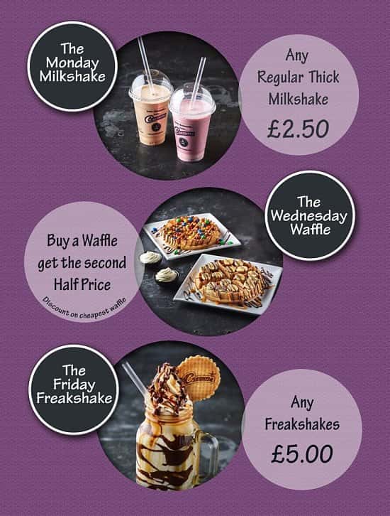 The Wednesday Waffle - Buy a Waffle get the second Half Price!