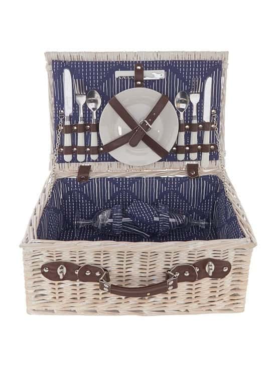 SAVE 40% on this Recharge Blue Trellis 2-person Hamper!