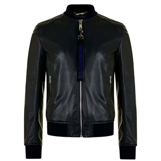 30% OFF this DOLCE AND GABBANA Leather Bomber Jacket - SAVE £600!