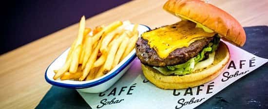 Burgers & Toasted Sandwiches at Sobar from just £6.25, add curly fries or chips for £1.95!