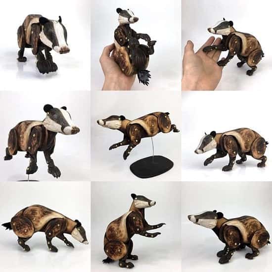 This home ornament badger is a thing of beauty by Laura Mathewsart!
