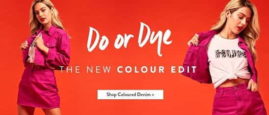 Shop the Coloured Denim Range from just £20.00!