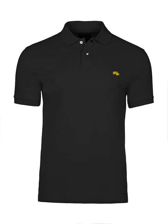 SAVE 20% OFF Muscle Fit Plain Polo - Black!