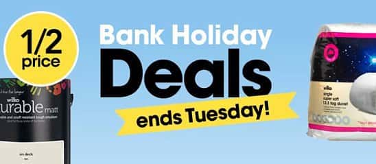 SAVE up to 1/2 Price in the Bank Holiday Sale!
