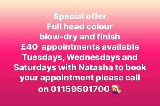 Special offer with our junior stylist Natasha