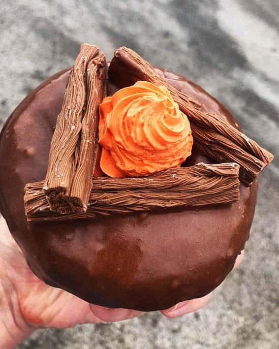 Time to snuggle up with our bonfire inspired doughnut