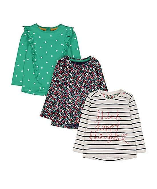 SAVE £2.50 - stripe, spot and floral t-shirts - 3 pack!
