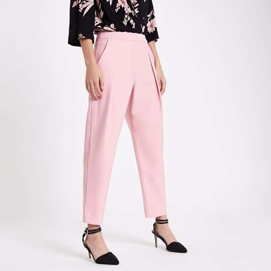 SAVE £21.00 - Pink pleated peg trousers