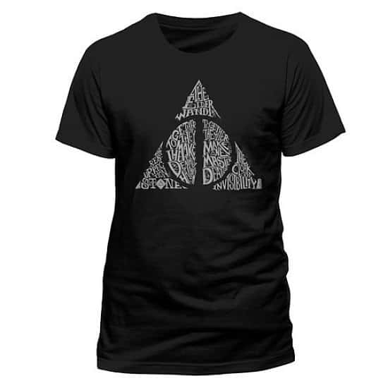 Get 2 for £20.00 -  Harry Potter Hallows Symbol Unisex T-Shirt: Black and many more styles!