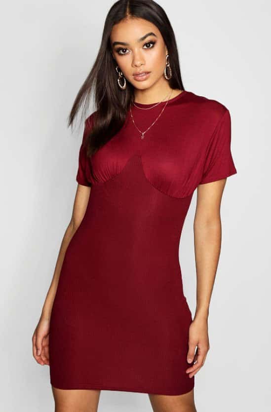 Save on this Bustier Detail Rib Bodycon Dress
