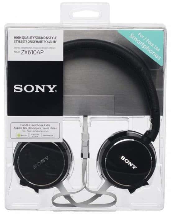 Save- Sony MDR-ZX610AP Black Stereo Headphones
