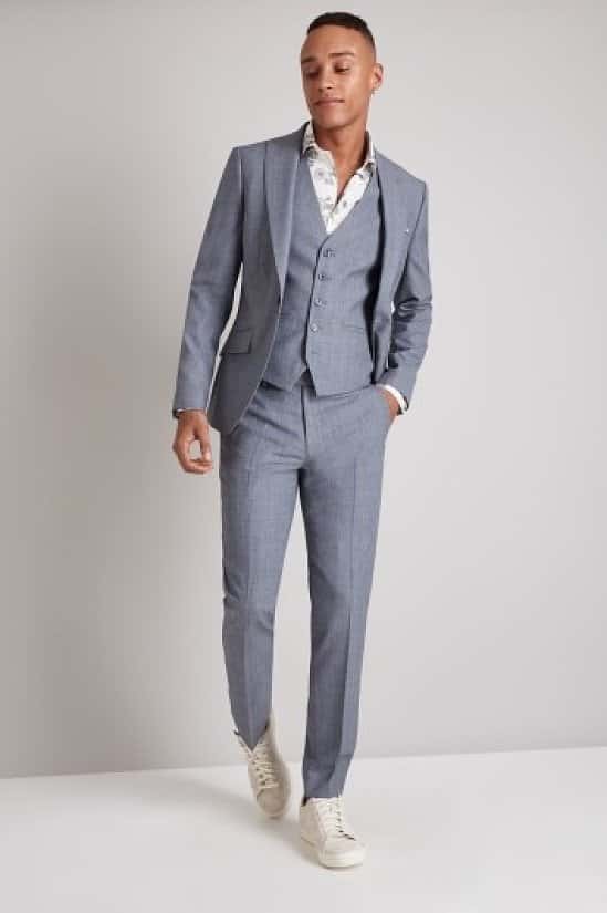 SALE - Moss London Skinny Fit Light Blue Crepe Suit!
