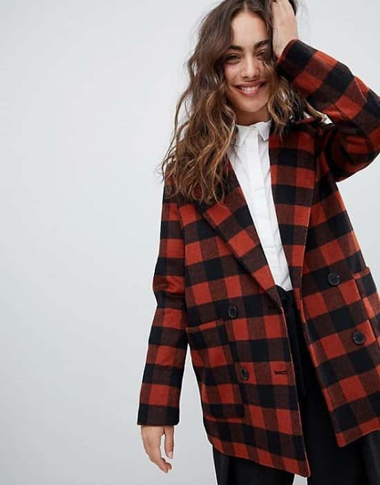 20% OFF ALL NEW ITEMS - Monki Checked Double Breasted Jacket!