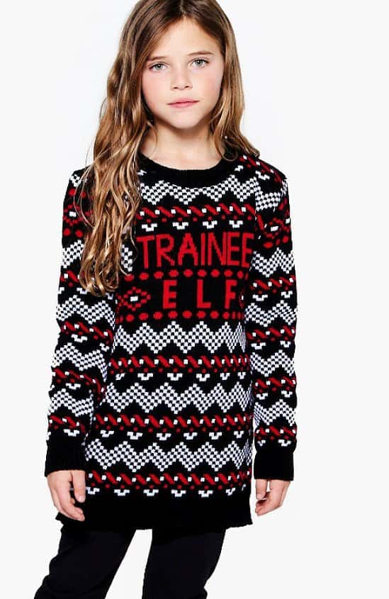 GET 85% OFF - Girls Trainee Elf Knitted Dress!