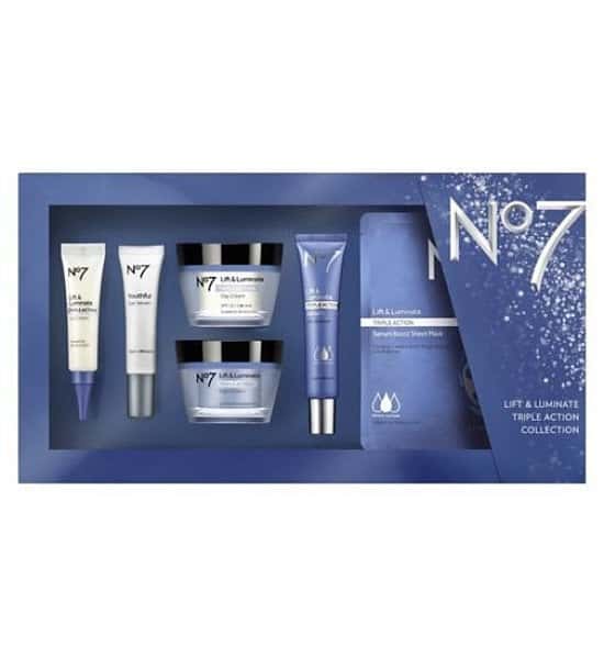 Better than 1/2 price on selected No7 skincare collections - No7 Luminate Triple Action Colleciton!