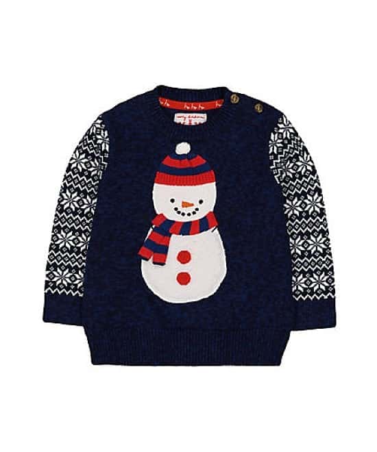 Christmas at Mothercare - navy snowman christmas jumper £13.50!