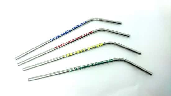 WIN - A set of 4 Stainless Steel Straws