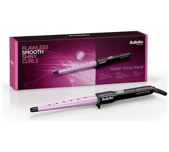 TOP TRENDING CHRISTMAS GIFTS - BaByliss Keratin Shine Curling Wand, SAVE £5.00!