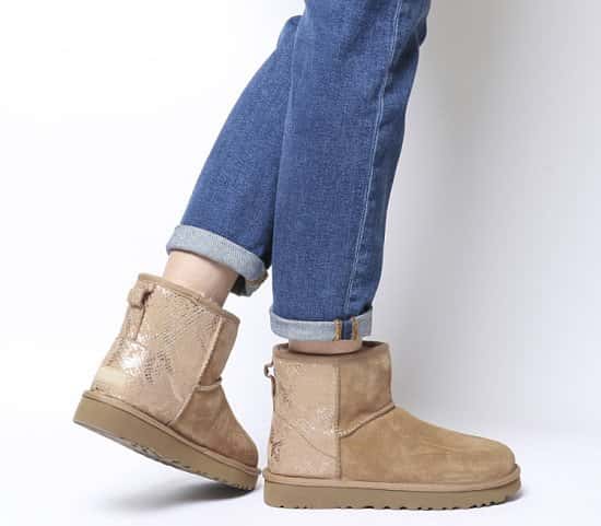 Ugg classic mini new arrivals metallic snake boot