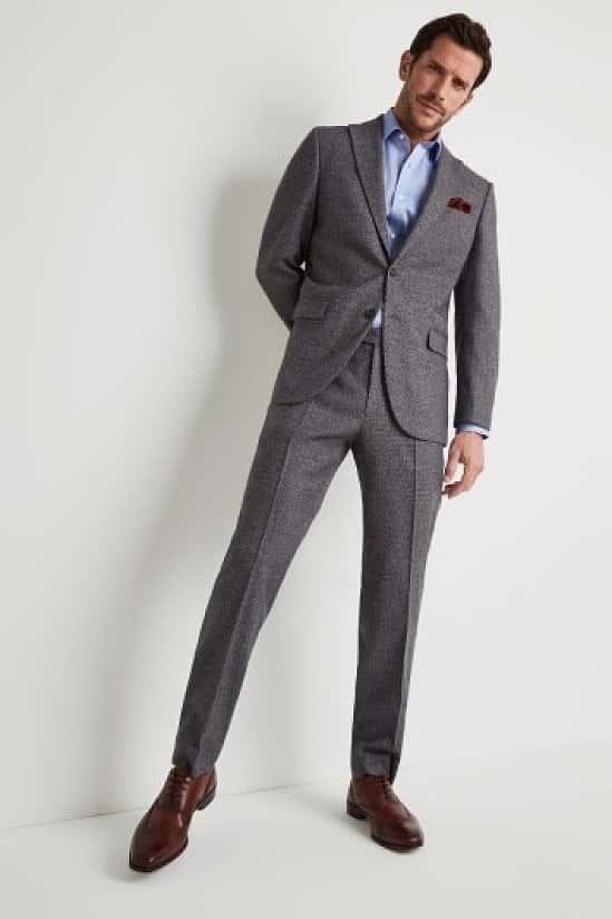 SAVE - Moss Esq. Regular Fit Charcoal Puppytooth Suit!
