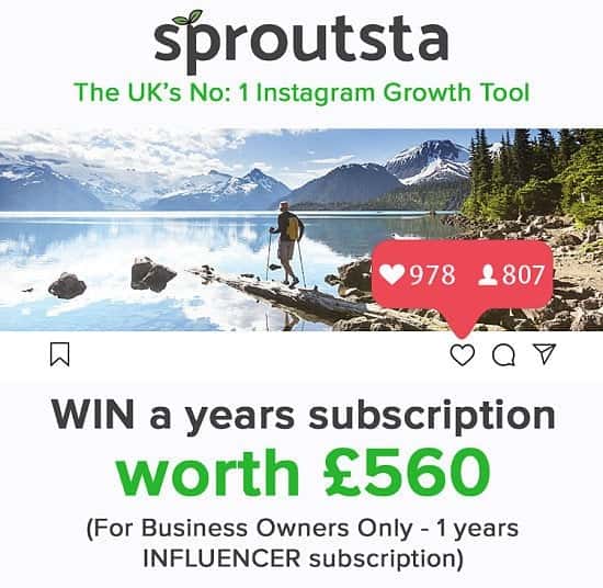 WIN a Years Subscription to Sproutsta - UK's #1 Instagram Growth Tool