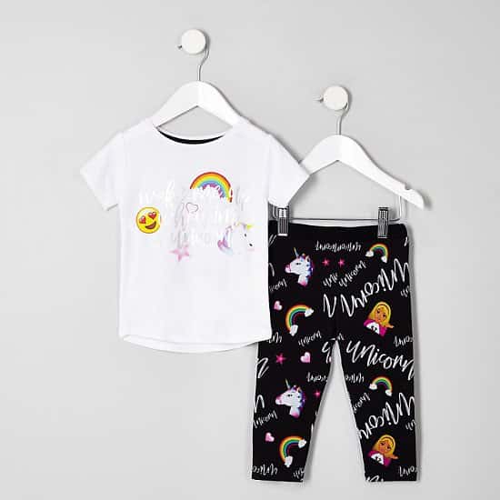 GET UP TO 40% OFF GIFTS FOR CHILDREN - Mini girls white ‘Wake me up’ unicorn pyjamas: Save £4.00!