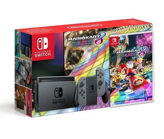 SAVE- NINTENDO SWITCH NEON WITH MARIO KART 8 DELUXE AND POKEMON: LET'S GO! PIKACHU