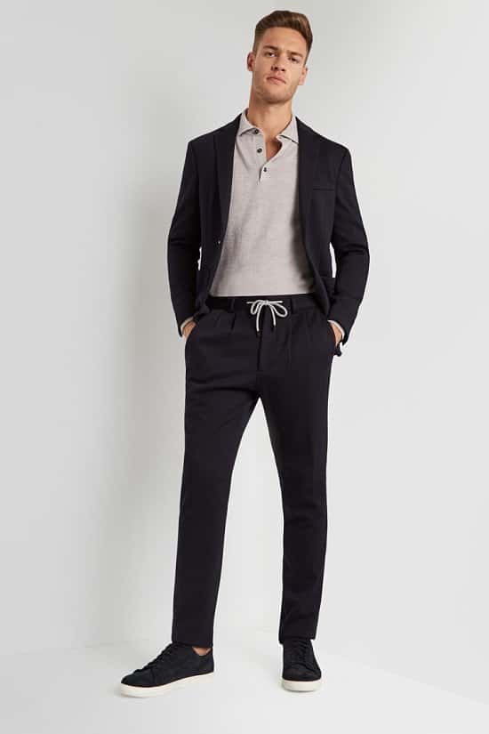 Save- Moss London Skinny Fit Navy Slouch Suit