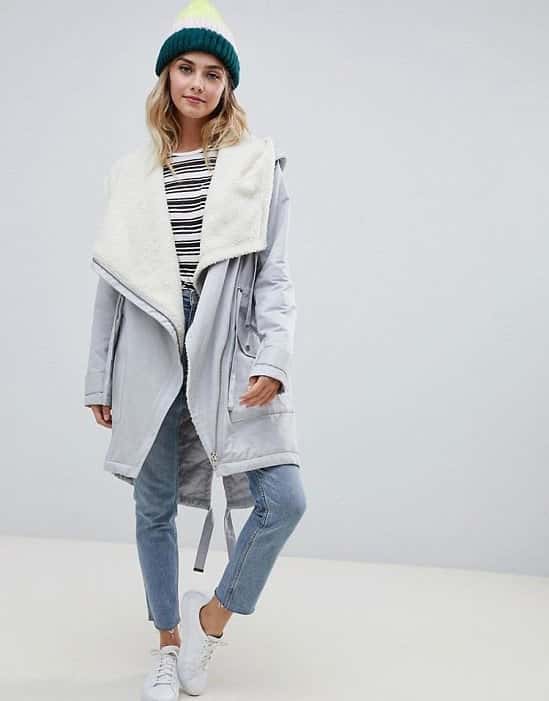 WINTER SALE - ASOS DESIGN waterfall parka with borg liner!
