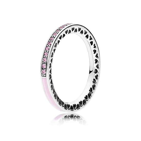 PERFECT SAVINGS FOR STUDENTS - PINK RADIANT HEARTS OF PANDORA RING 47% OFF!