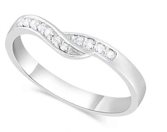 SALE- Ladies' Platinum 0.09 Carat Diamond Wedding Ring