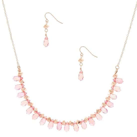 SAVE- Iridescent Bead Jewellery Set - Pink, 2 Pack