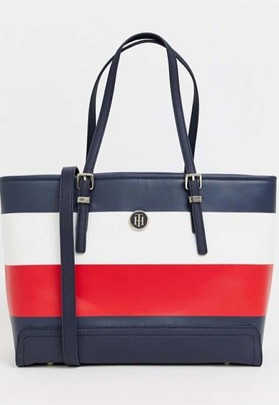 SALE, SAVE ON BAGS - Tommy Hilfiger stripe tote bag!